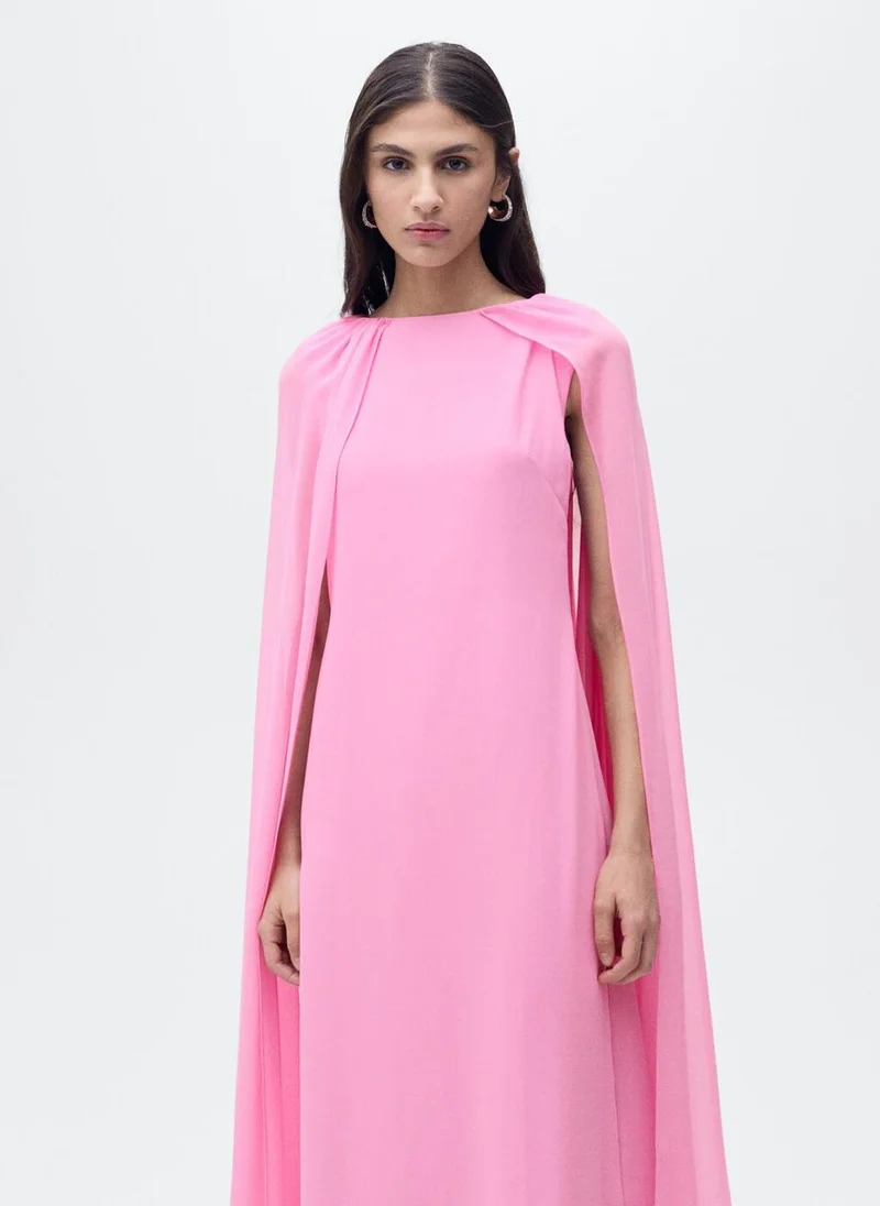 MANGO Flared Cape Dress