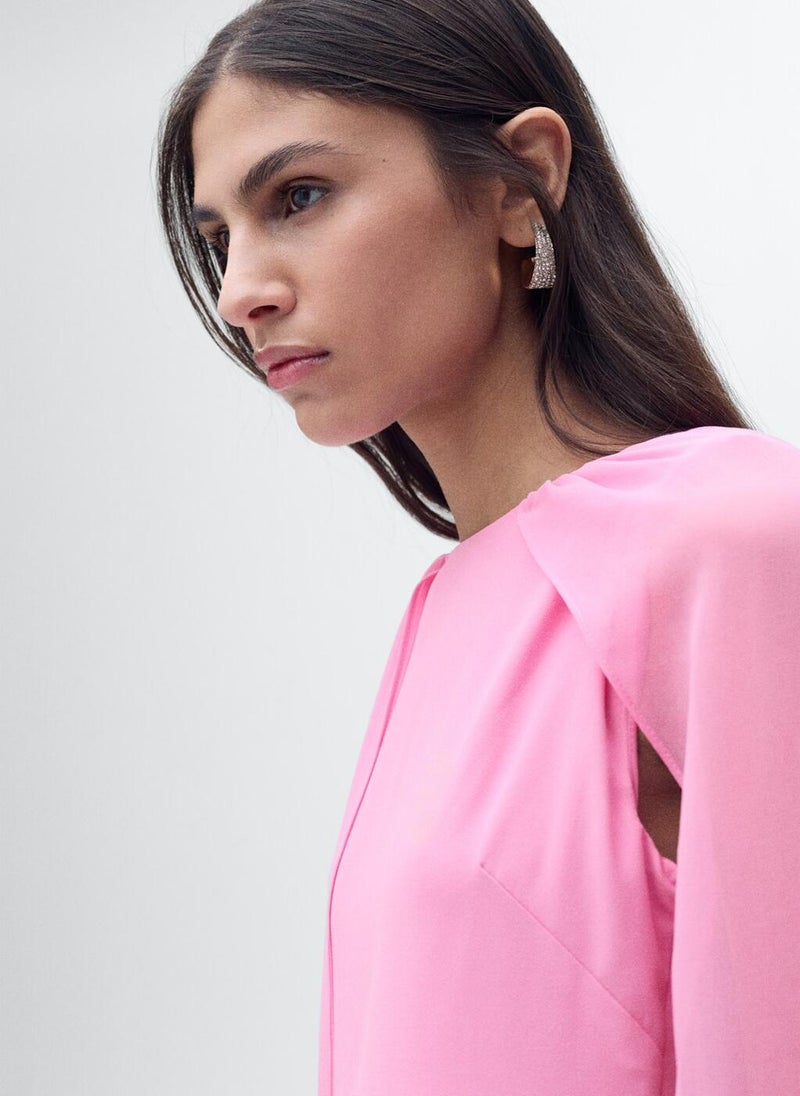 MANGO Flared Cape Dress  - Image 3