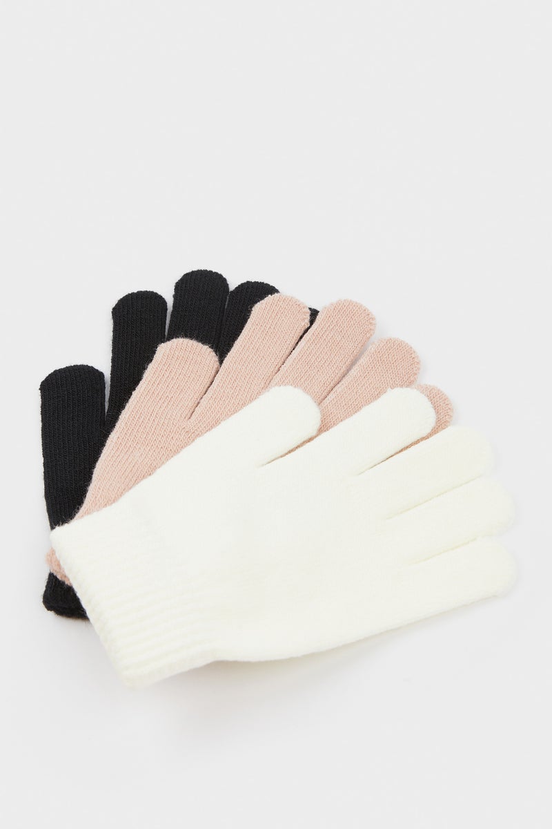 DeFacto Multicolour Girl Knitwear 3 Piece Gloves Casual - Image 1