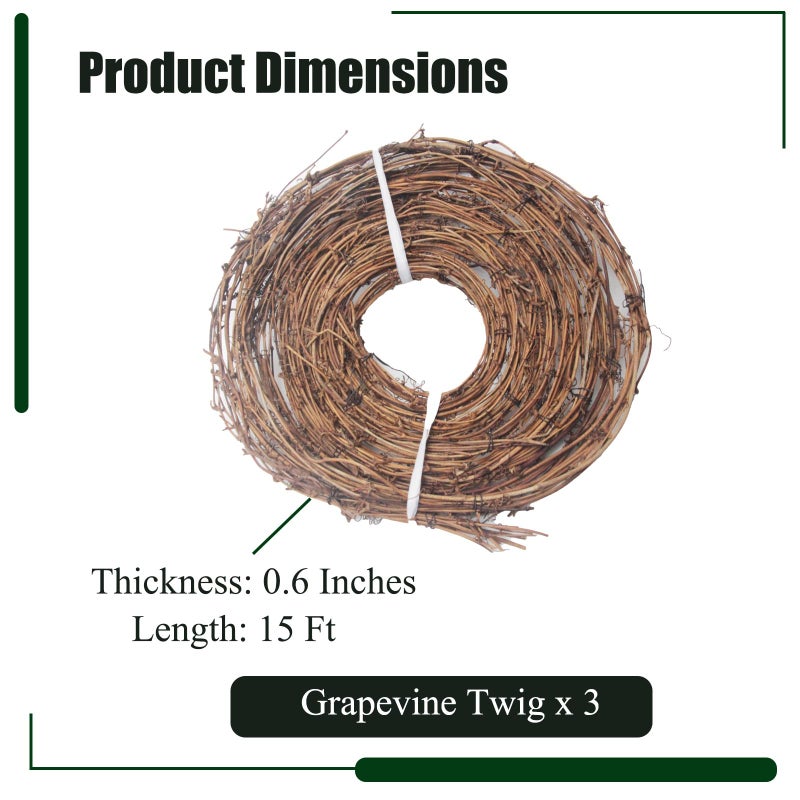 nuuubik 15 Feet Grapevine Garland DIY Crafts Natural Grapevine Twig Vines, 3 PCS Vines Garland Wreaths for Wedding Christmas House Holiday Door Vase Wall Decor - Image 5