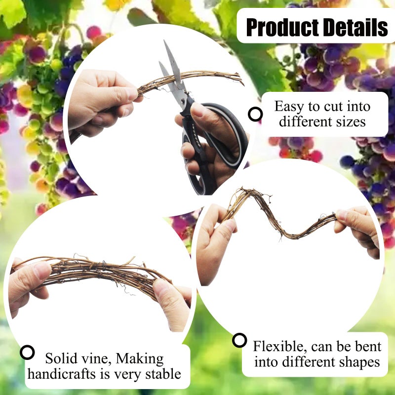nuuubik 15 Feet Grapevine Garland DIY Crafts Natural Grapevine Twig Vines, 3 PCS Vines Garland Wreaths for Wedding Christmas House Holiday Door Vase Wall Decor - Image 4