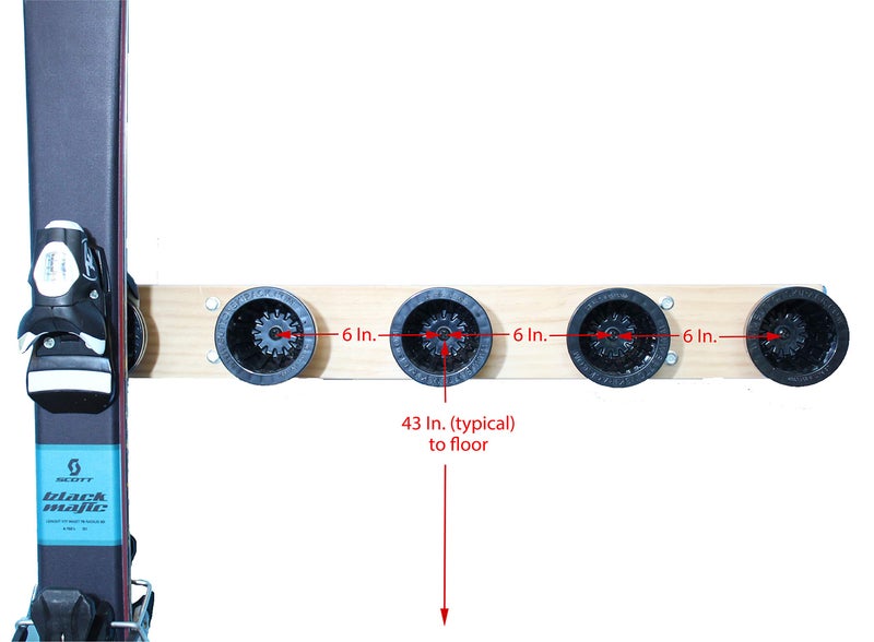 Totti Button Ski Hanger Button Ski Hanger 5-Pack, 5 Individual Fixtures To Safely Store 5 Pairs Of Alpine Skis Of Any Shape Or Size (Rockers, Carvers, Racers, Kids) To Make A Wall Or Floor Ski Storage Rack - Image 5
