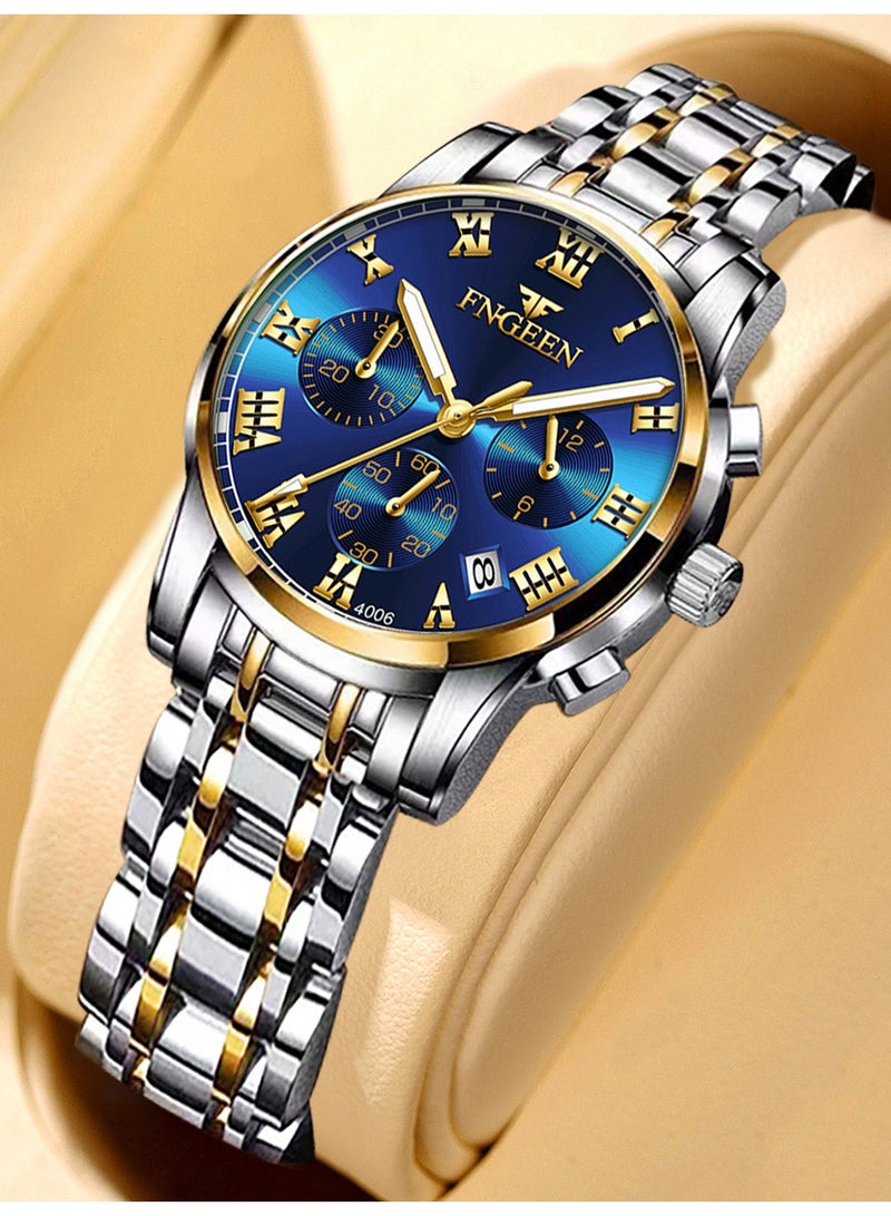 فنجين ساعات نسائية من أفضل العلامات التجارية الفاخرة المقاومة للماء وساعة التاريخ للسيدات بحزام من الفولاذ ساعة كوارتز كاجوال ساعة يد رياضية للنساء - Image 1