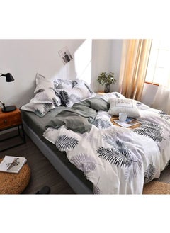 Bluejw Twin Size Bedding Set, Hotel Quality 4 Pcs Bedsheet Set With Bed Sheet 230x230cm, Quilt Duvet Cover 180x220cm And 2 Pcs Pillow Covers 48x74cm, Modern Design 4 Piece Bedding Set  - Image 1