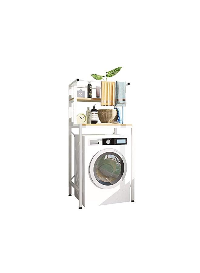 vesus HOOME Bathroom Space Saver,Over The Toliet,The Drum Washing Machine Rack,Bathroom Corner Stand Storage Organizer Accessories,Bathroom Tower Shelf,Space Saver (2 Shelf, White) - Image 2