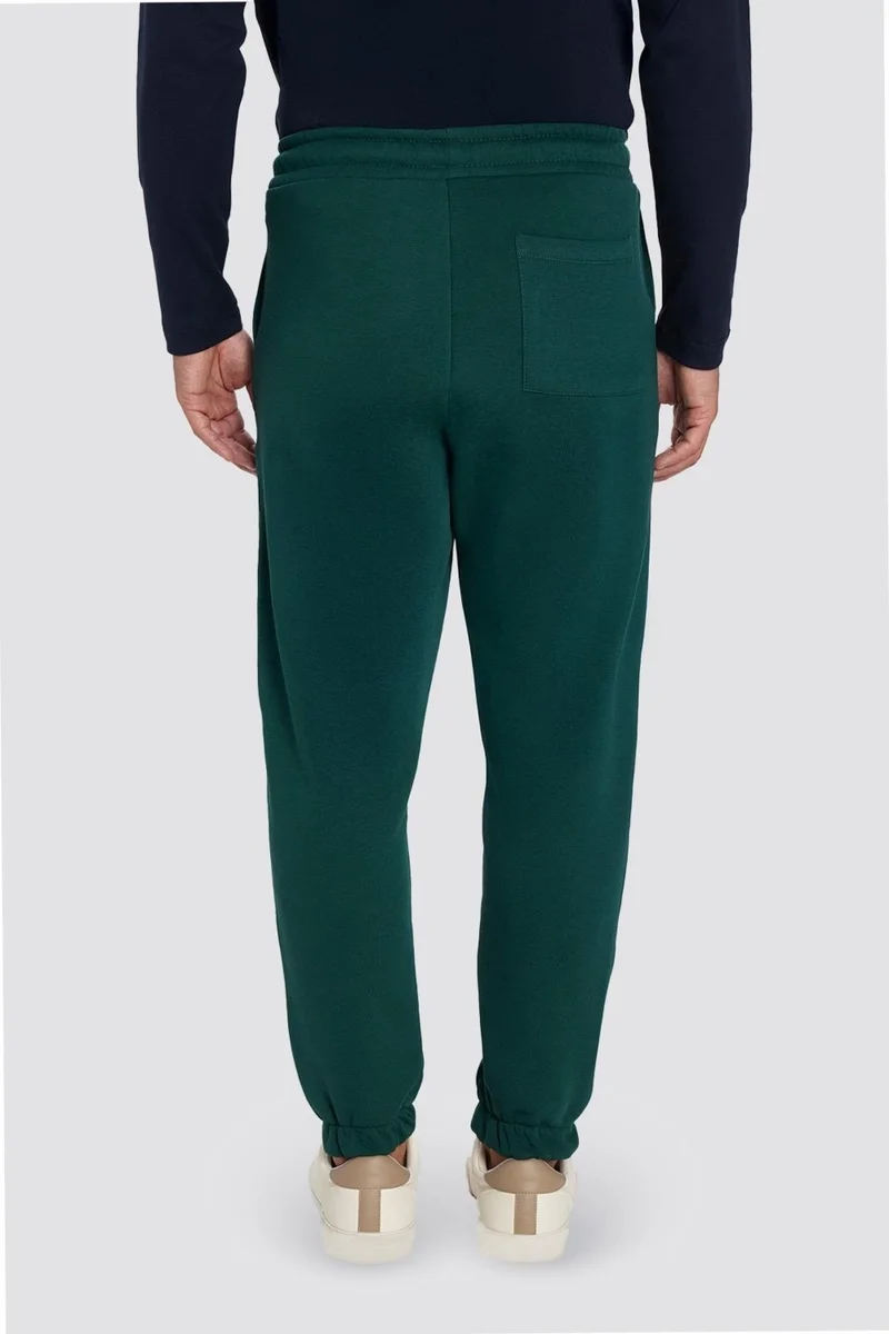 Tudors Unisex Relax Fit Relaxed Cut Raised 3 Pocket Elastic Jogger Leg Green Sweatpants