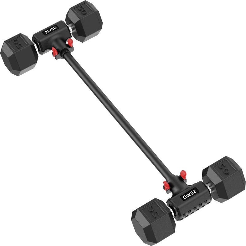SEWD Dumbbell Converter by SEWD â€“ Turn Dumbbells into Barbell Set â€“ Adjustable Weights & Up to 220LB Capacity Barbell for Home Gym Full Body Workouts â€“ Red - Image 1
