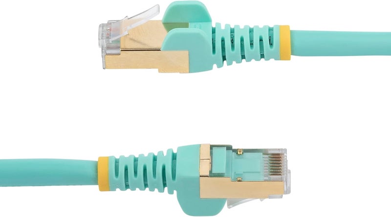 ستار تك كابل إيثرنت .com بطول 1 متر من الفئة CAT6a - كابل توصيل RJ45 محمي بدون عوائق بقدرة 10 جيجابت وطاقة PoE بقدرة 100 واط - كابل شبكة STP من الفئة 6a بقدرة 10GbE مع تخفيف الإجهاد - أزرق مائي، معتمد من Fluke وUL/TIA (6ASPAT1MAQ) - Image 3