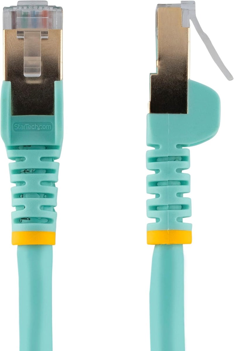 ستار تك كابل إيثرنت .com بطول 1 متر من الفئة CAT6a - كابل توصيل RJ45 محمي بدون عوائق بقدرة 10 جيجابت وطاقة PoE بقدرة 100 واط - كابل شبكة STP من الفئة 6a بقدرة 10GbE مع تخفيف الإجهاد - أزرق مائي، معتمد من Fluke وUL/TIA (6ASPAT1MAQ) - Image 2