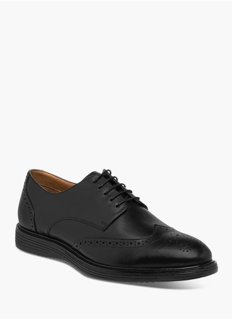 Mens Perforated Lace-Up Derby Shoes