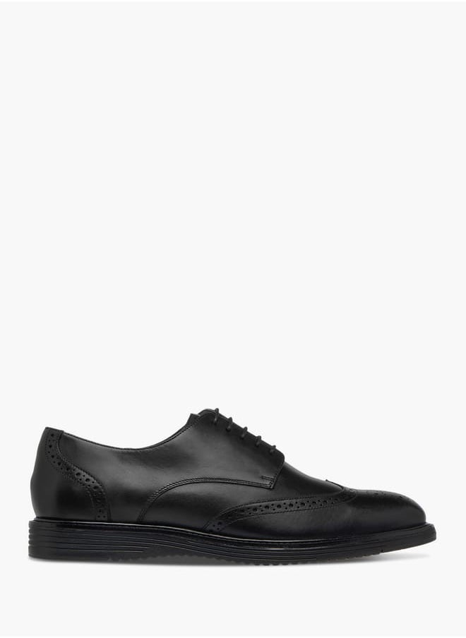 DUCHINI Mens Perforated Lace-Up Derby Shoes  - Image 3