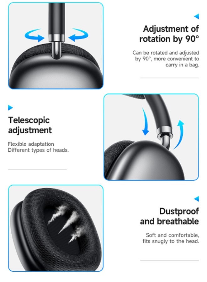 BOROFONE Bluetooth and Wired Connection Dual-Mode Headset Gaming Bluetooth Headset Enhanced Battery Life Edition Music Headphones Retractable Design Bluetooth 5.4 Gaming Headset ANC Active Noise Cancellation Over-Ear Headphones (Orange) - Image 3