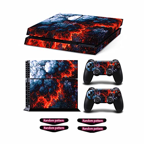 Oiokew Decal Skin for Ps4, Whole Body Vinyl Sticker Cover for PlayStation 4 Console and Controller (Include 4pcs Light Bar Stickers) (PS4, Magma) - Image 1