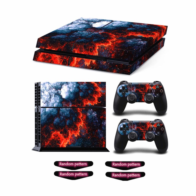 Oiokew Decal Skin for Ps4, Whole Body Vinyl Sticker Cover for PlayStation 4 Console and Controller (Include 4pcs Light Bar Stickers) (PS4, Magma) - Image 5