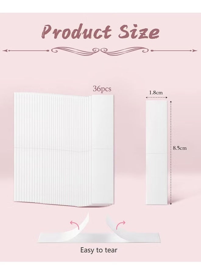 HY 36 Pieces Waterproof Double-Sided Lingerie Tape for Securing Dresses and Bras, Clear and Transparent - Image 2