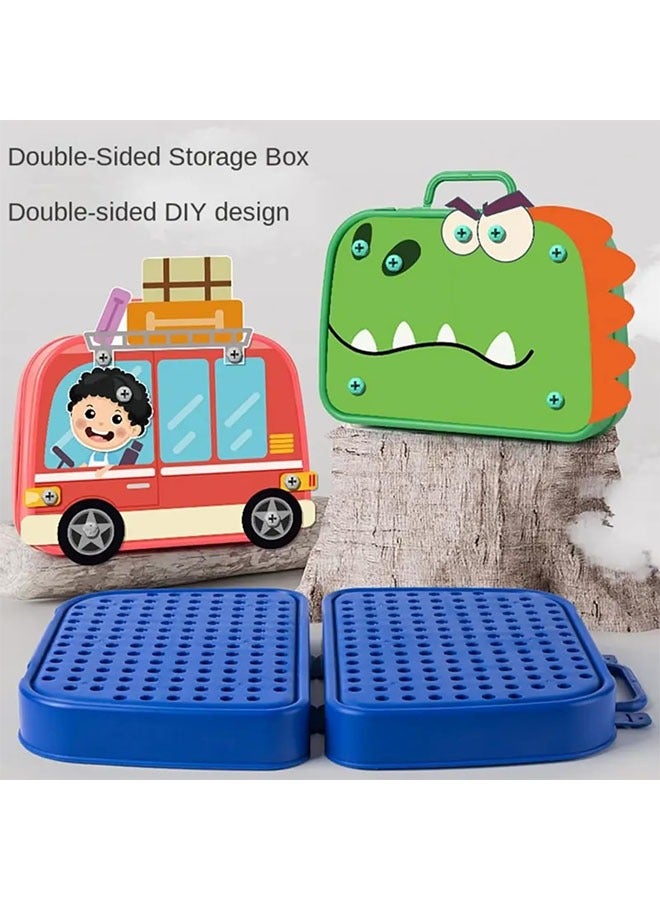 450Pcs Creative Mosaic Drill Set Toys for Boys Girls | Stem Drill Toy | Pretend Electric Drill Screw Engineering Puzzle Kit for Age 3-10 Years | DIY Learning Building Play Set - Image 2