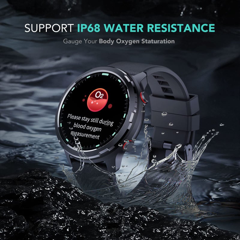 SKG Smart Watch,Rugged Outdoor Watch with GPS, Fitness Tracker with Heart Rate, SpO2, Sleep Monitor, IP68 Waterproof, Multi-Sports, 3-Axis Compass,Blood Oxygen,''1.32''Screen Android iOS,Gift,V9C - Image 5