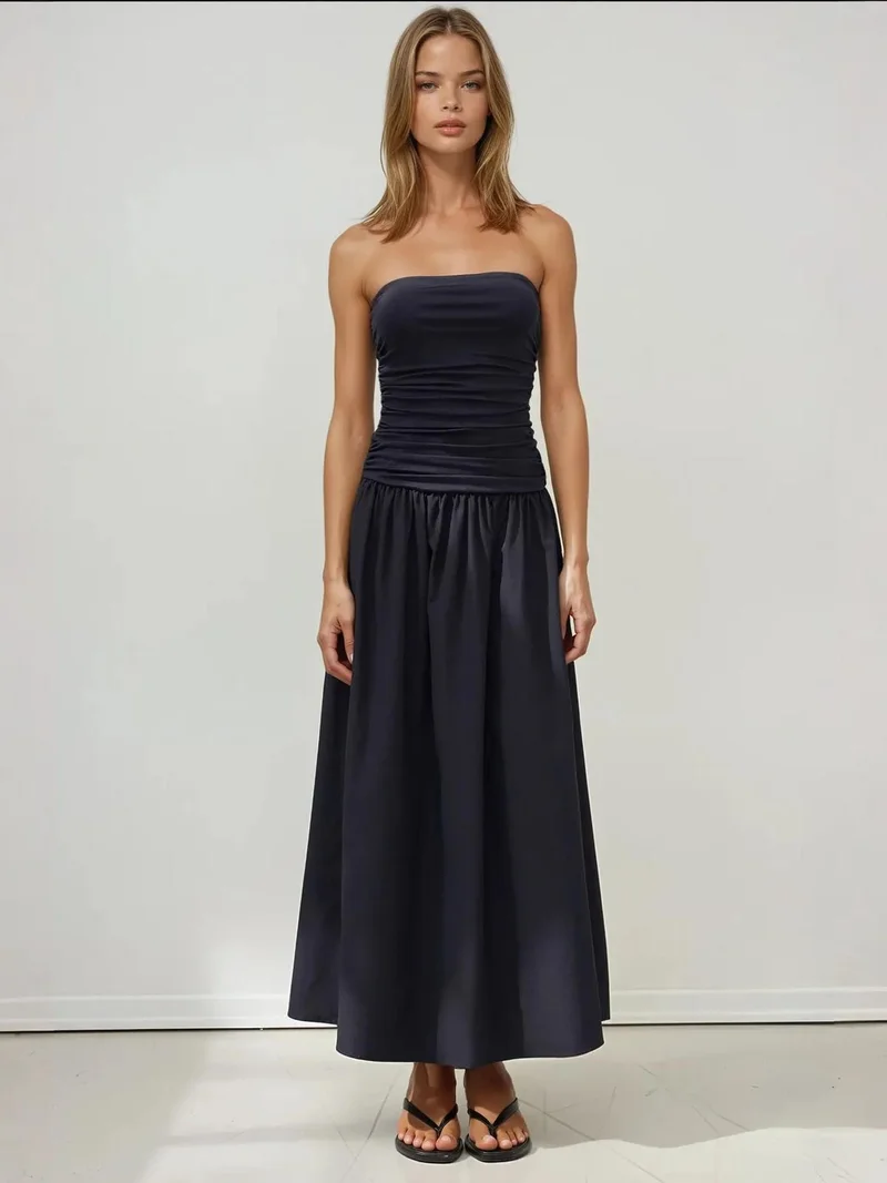 زوبعة فستان ماكسي بدون حمالات