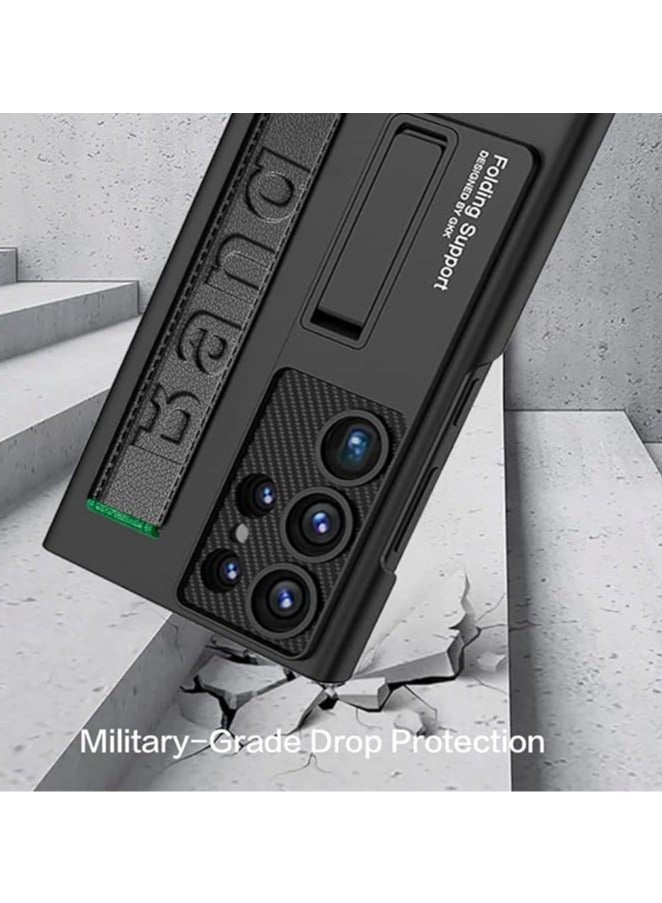 general Samsung Galaxy S24 Ultra/S24 Plus/S24 Case with Wristband, Wrist Stand Ultra Slim Matte Case, Heavy Duty S24 Ultra/S24 Plus/S24 Case with Raised Bezel Camera Protector - Image 5