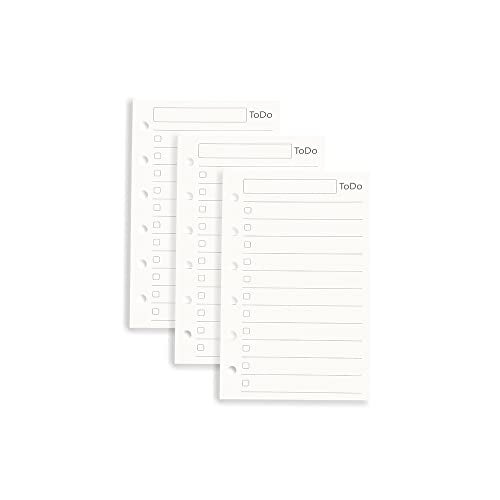 AxeWoodz A7 To Do List Refill Paper 3 Pack Binder Inserts 6-Hole Punched Filler Paper Planner Refills, 135 Sheets/270 Pages Refillable Planner Binder Paper for A7 Planner Inserts (A7, To Do List) - Image 1