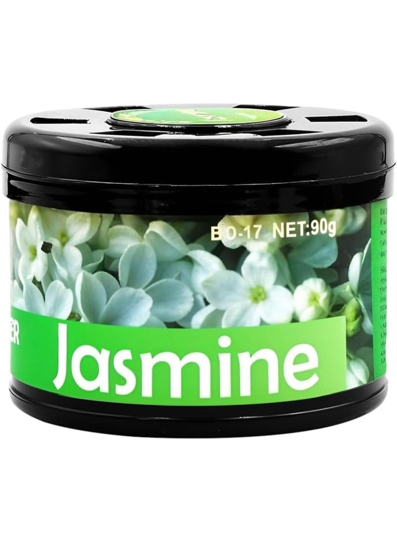 BLACK ODOR Car Air Freshener 90g – Natural Essential Oil Gel Based Car Deodorizer, Long Lasting Solid Fragrance Can, Spill Proof Interior Freshener for Car Dashboard, Cup Holder, Home, Office(Jasmine) - Image 1