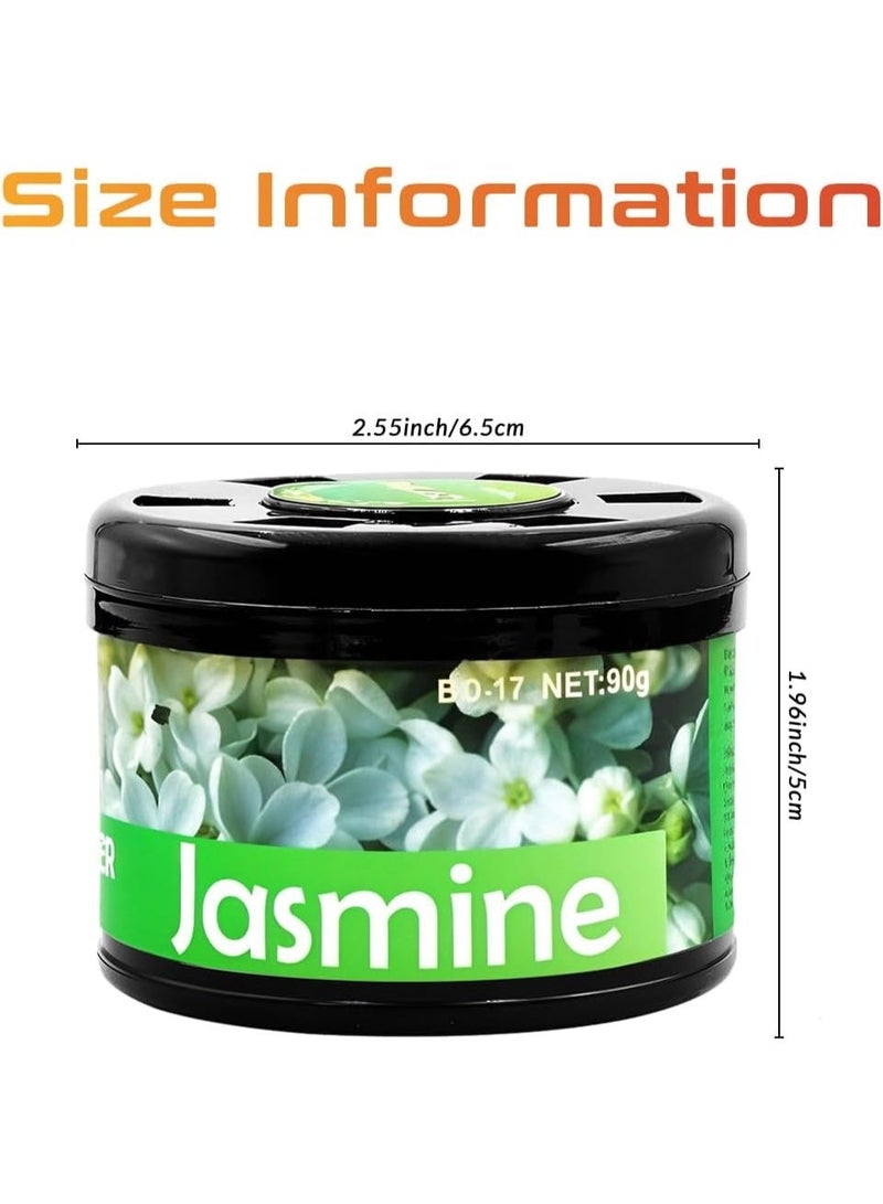 BLACK ODOR Car Air Freshener 90g – Natural Essential Oil Gel Based Car Deodorizer, Long Lasting Solid Fragrance Can, Spill Proof Interior Freshener for Car Dashboard, Cup Holder, Home, Office(Jasmine) - Image 2