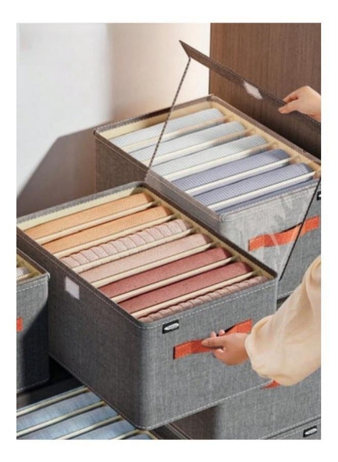 MIXDE 2-Piece Collapsible Storage Bins, Clothing Drawer Storage Bins With Handles, 7-Cell Closet Storage Units For Clothing Storage And Room Organizing - Image 1