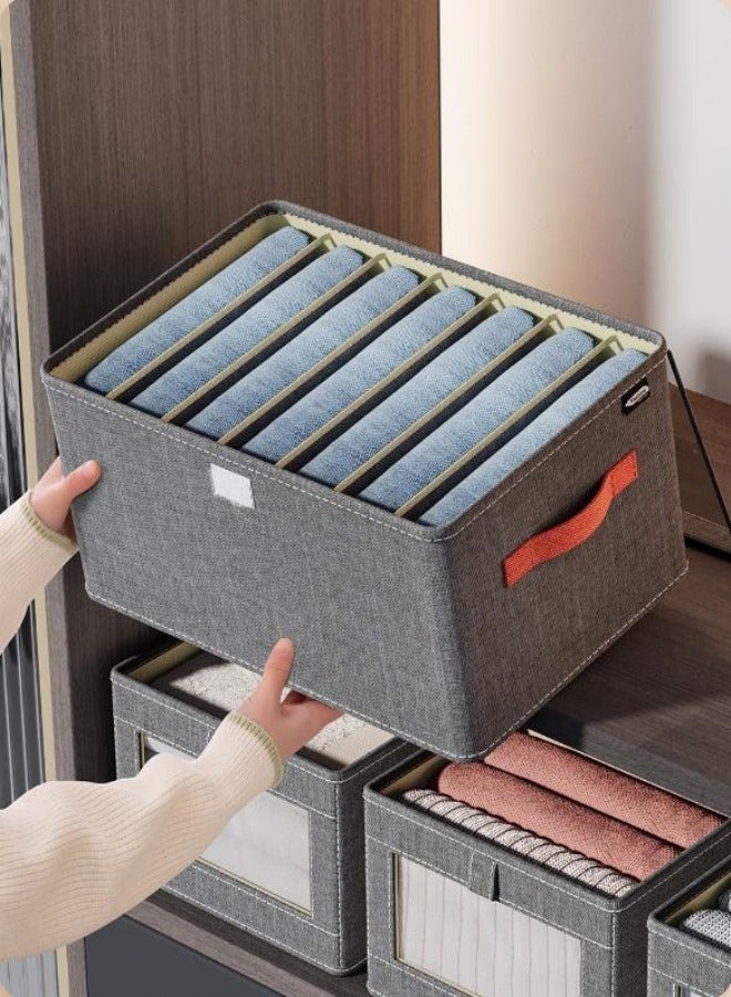 MIXDE 2-Piece Collapsible Storage Bins, Clothing Drawer Storage Bins With Handles, 7-Cell Closet Storage Units For Clothing Storage And Room Organizing - Image 2