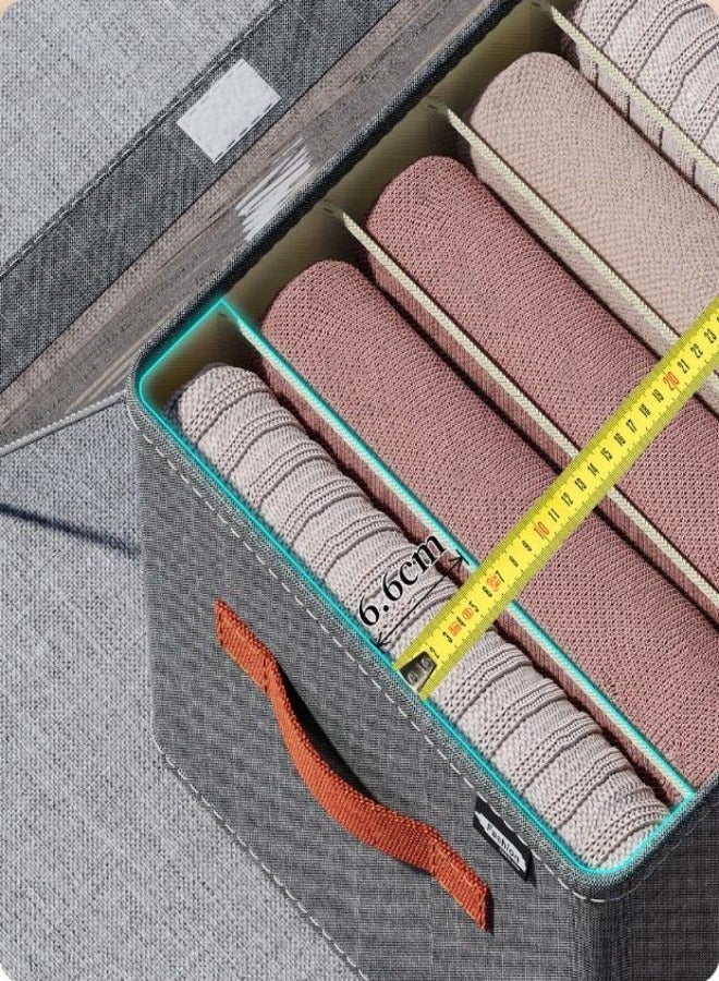 MIXDE 2-Piece Collapsible Storage Bins, Clothing Drawer Storage Bins With Handles, 7-Cell Closet Storage Units For Clothing Storage And Room Organizing - Image 3