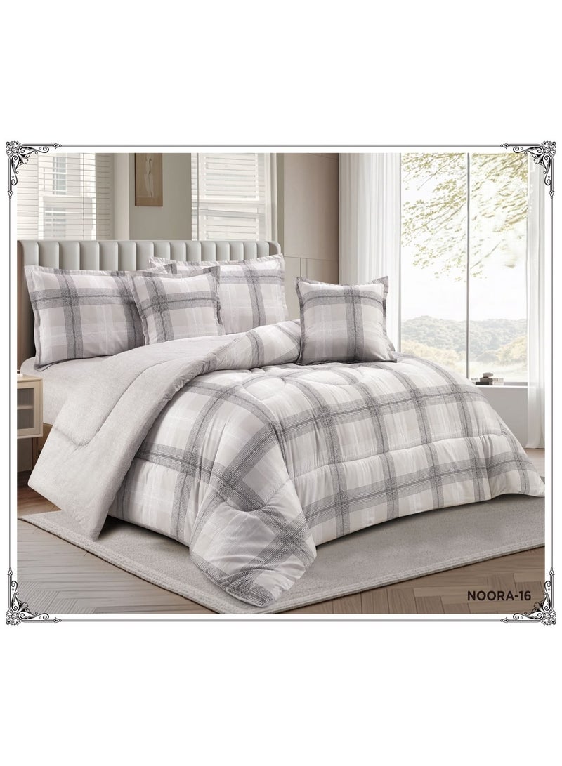 A 4-piece reversible summer bedding set (single-plus size)—offering comfort and stylish décor for your room—featuring a floral side and a solid-color side. Includes: 1 x Comforter (160 x 210 cm) 1 x Fitted Sheet (120 x 200 cm) 1 x Pillowcase (80 x 50 cm) 1 x Pillowcase (50 x 50 cm)