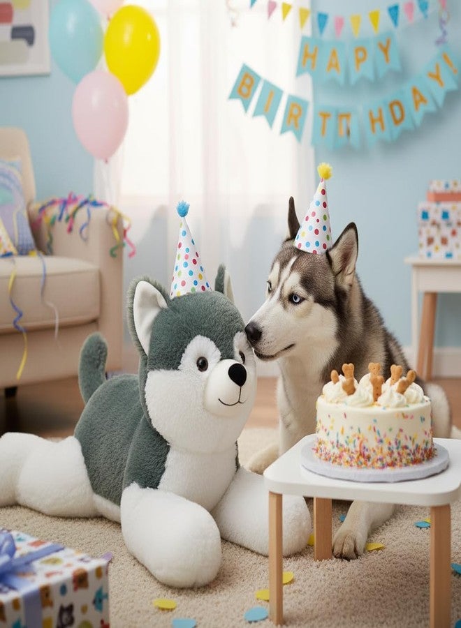 MorisMos Husky Stuffed Animal 28" Dog Stuffed Animal Husky Plush Stuffed Puppy Toy Dogs for Kids Stuffed Animals Plushie Dog Plush Gift for Kids Boys Girls Birthday Christmas - Image 3