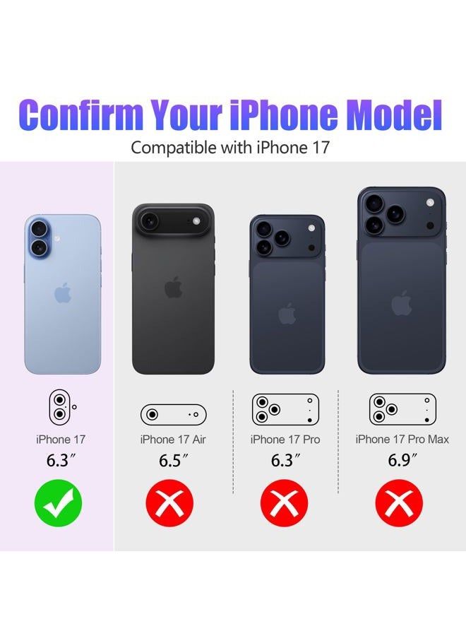 AGVEE 3+3 6 Pack for iPhone 17 6.3" Camera Lens Protector, Bling Diamond & Bling Glitter Metal Ring 9H Tempered HD Glass Camera Cover Film, Bling-Purple - Image 2