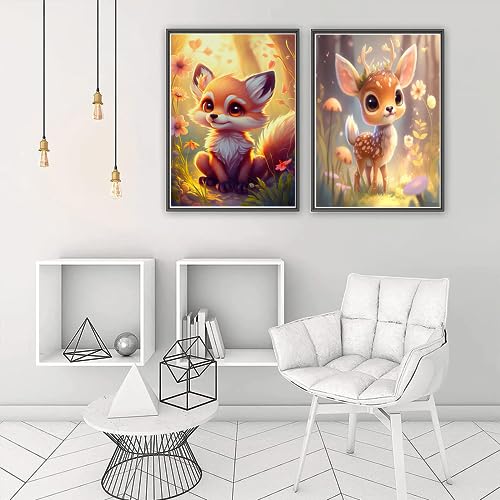 Meothan Diamond Art Kits for Adults - 4 Pack Animals Diamond Painting Kits for Adults, 5D Round Full Drill Gem Art Paint by Diamonds Pictures DIY Crafts Kits 9.8 x 13.8 inch (Cat Fox Deer and Tiger) - Image 5