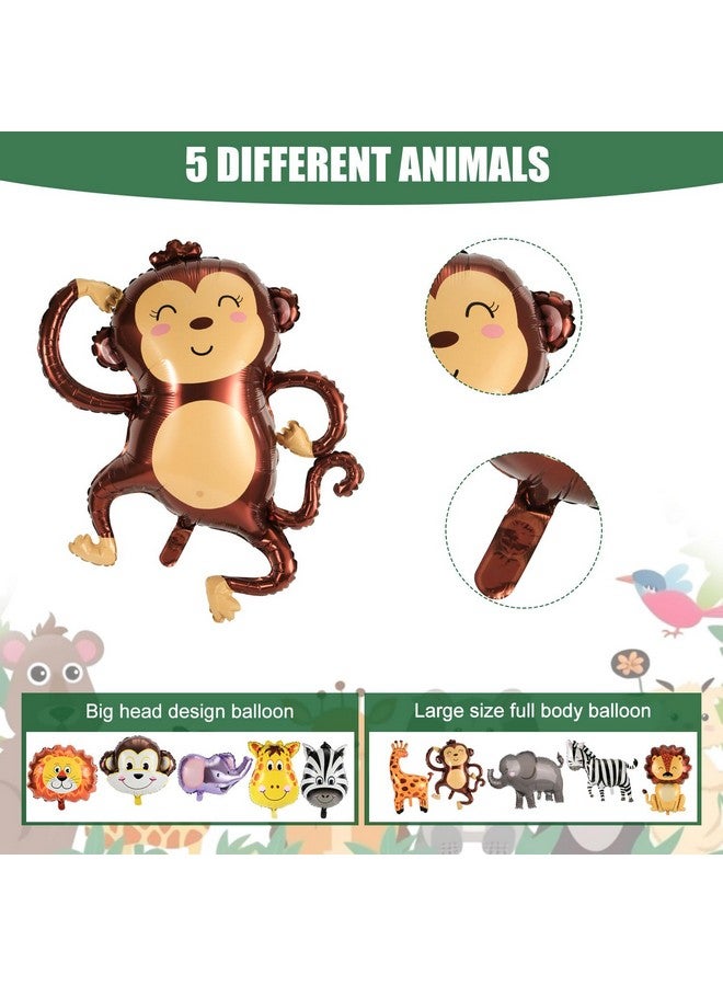 PEUTIER 10pcs Jungle Safari Animal Balloons, Funny Wild Balloons Safari Jungle Decorations Animal Theme Party Balloons Foil Balloons Jungle Theme Party Supplies  - Image 4