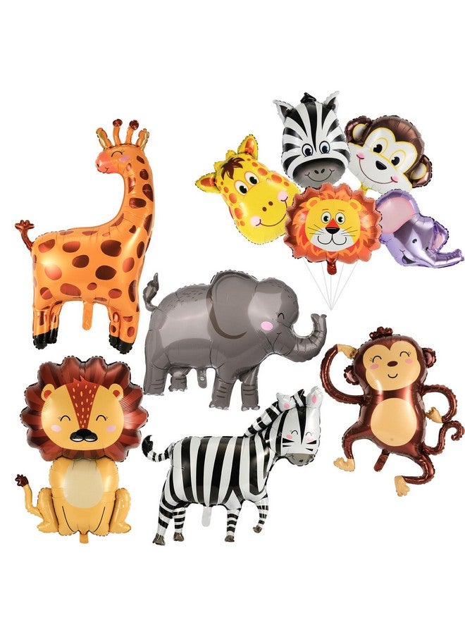 PEUTIER 10pcs Jungle Safari Animal Balloons, Funny Wild Balloons Safari Jungle Decorations Animal Theme Party Balloons Foil Balloons Jungle Theme Party Supplies  - Image 1
