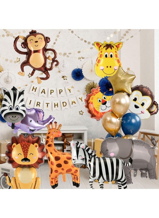 PEUTIER 10pcs Jungle Safari Animal Balloons, Funny Wild Balloons Safari Jungle Decorations Animal Theme Party Balloons Foil Balloons Jungle Theme Party Supplies  - Image 3