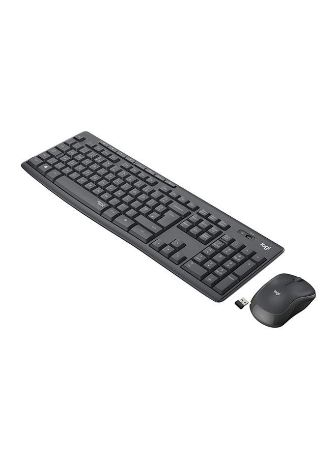 Logitech MK295 Silent Wireless Keyboard and Mouse Combo, 10m Wifi Range, 2.4GHz Wireless, Nano USB Receiver, Silent Touch Technology,English-Arabic Layout Black - Image 1
