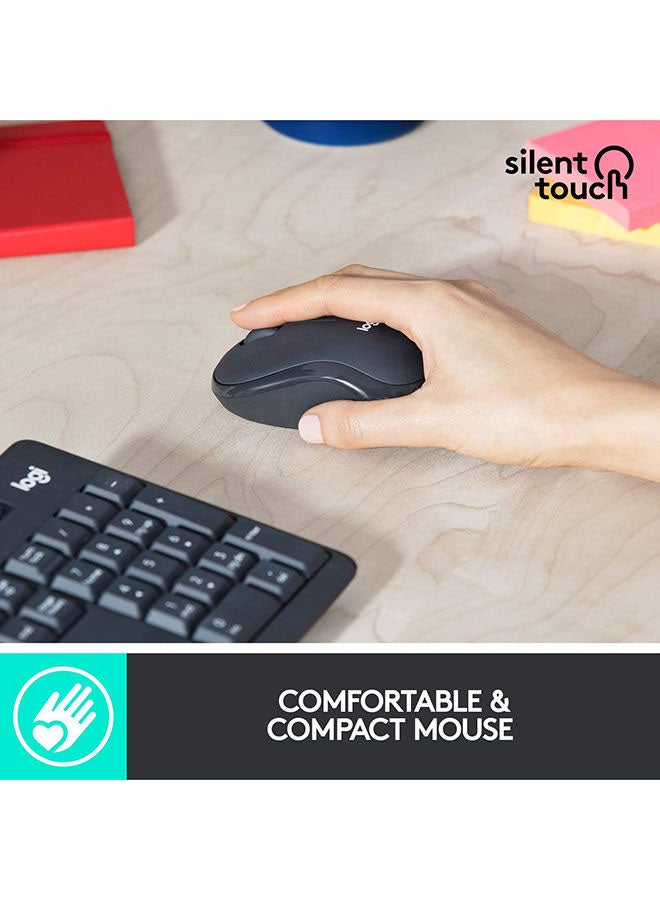 Logitech MK295 Silent Wireless Keyboard and Mouse Combo, 10m Wifi Range, 2.4GHz Wireless, Nano USB Receiver, Silent Touch Technology,English-Arabic Layout Black - Image 4