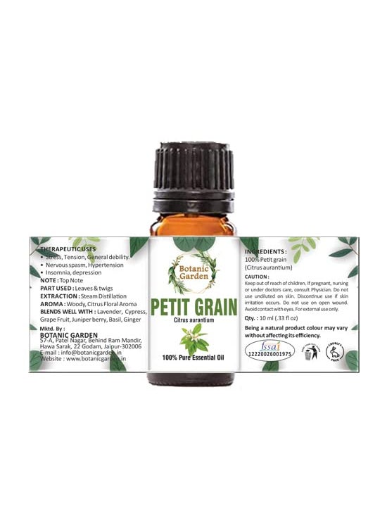 BOTANIC GARDEN Botanic Garden Petit Grain Essential Oil Mood Lifter for Better Focus Moisturized Skin Natural Therapeutic Grade Petitgrain Oil Essential Oils for Aromatherapy Diffuser Topical Use 10ML  - Image 2