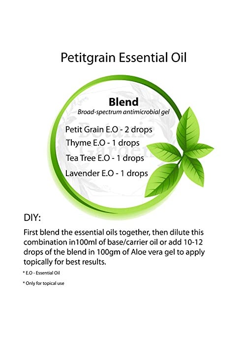 BOTANIC GARDEN Botanic Garden Petit Grain Essential Oil Mood Lifter for Better Focus Moisturized Skin Natural Therapeutic Grade Petitgrain Oil Essential Oils for Aromatherapy Diffuser Topical Use 10ML  - Image 4