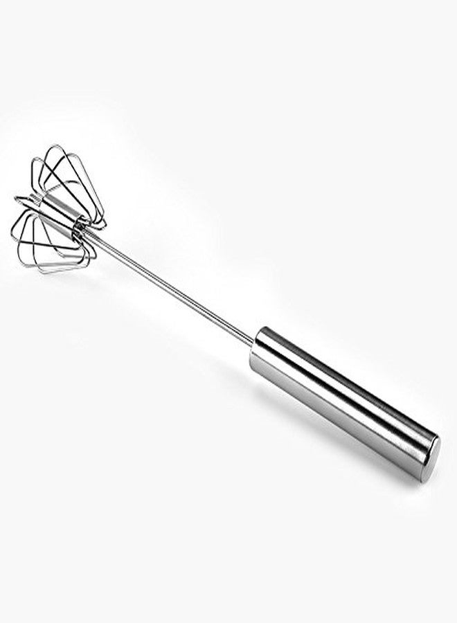KitchenFest® Durable Semi-Automatic Hand Pressure Rotating Stainless Steel Whisk Manual Egg Beater, Frother, Stirrer, Blending, Whisking, Beating, Stirring Lassi/Butter Milk Maker/Mixer, 12 Inch - Image 1