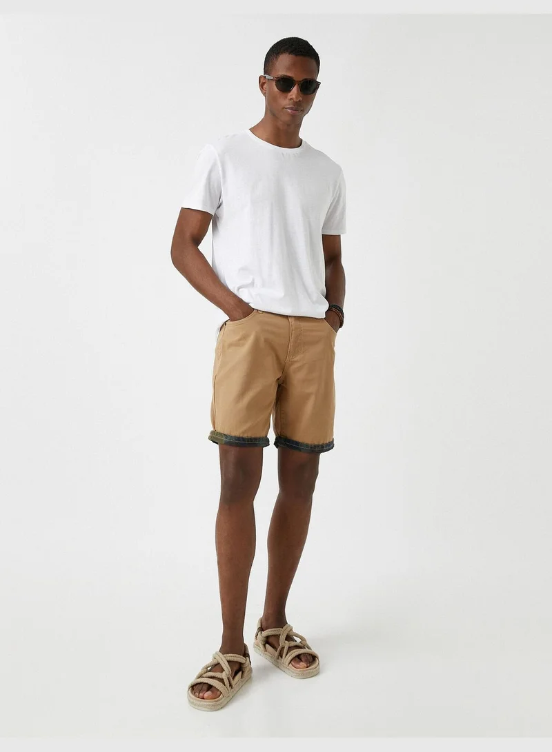 كوتون Camouflage İnside Gabardine Shorts