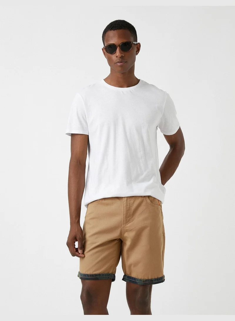 كوتون Camouflage İnside Gabardine Shorts