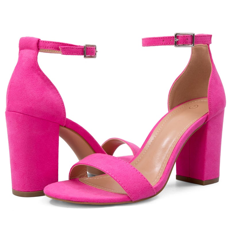 COASIS Women's Chunky Block Heels Open Toe Ankle Strap 3.5 Inch Heeled Sandals - Image 3