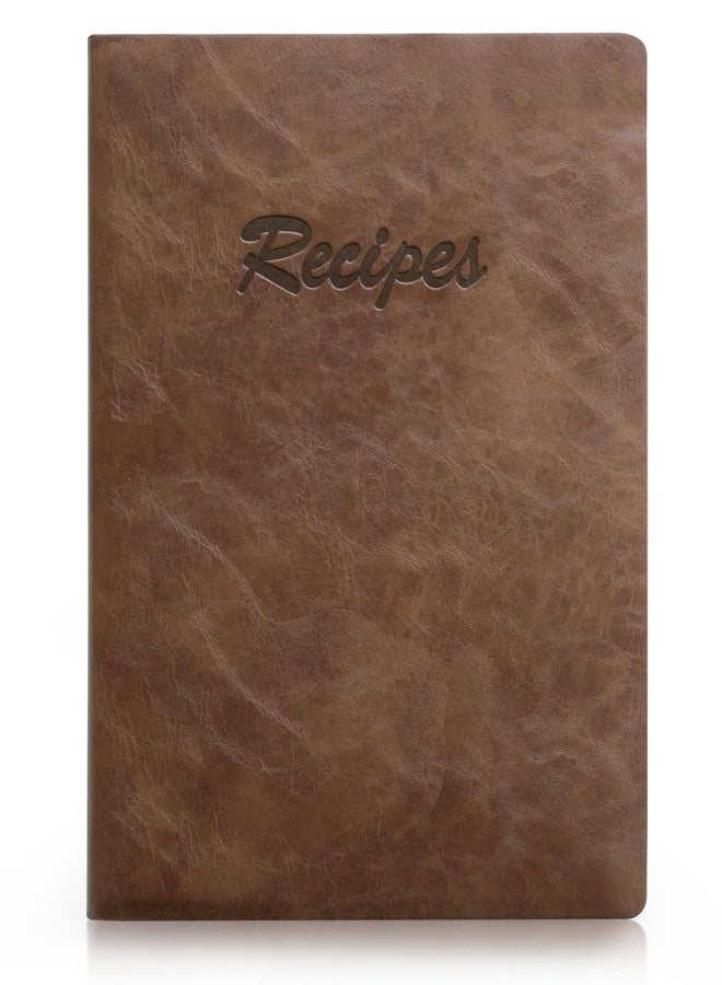 Dahey Recipe Book to Write in Your Own Recipes, Blank Hardcover Cookbook with Pocket, Personalized Family Recipe Journal Notebook to Organize Recipes for Men, Leather Cover and 80 Recipes, Brown - Image 1