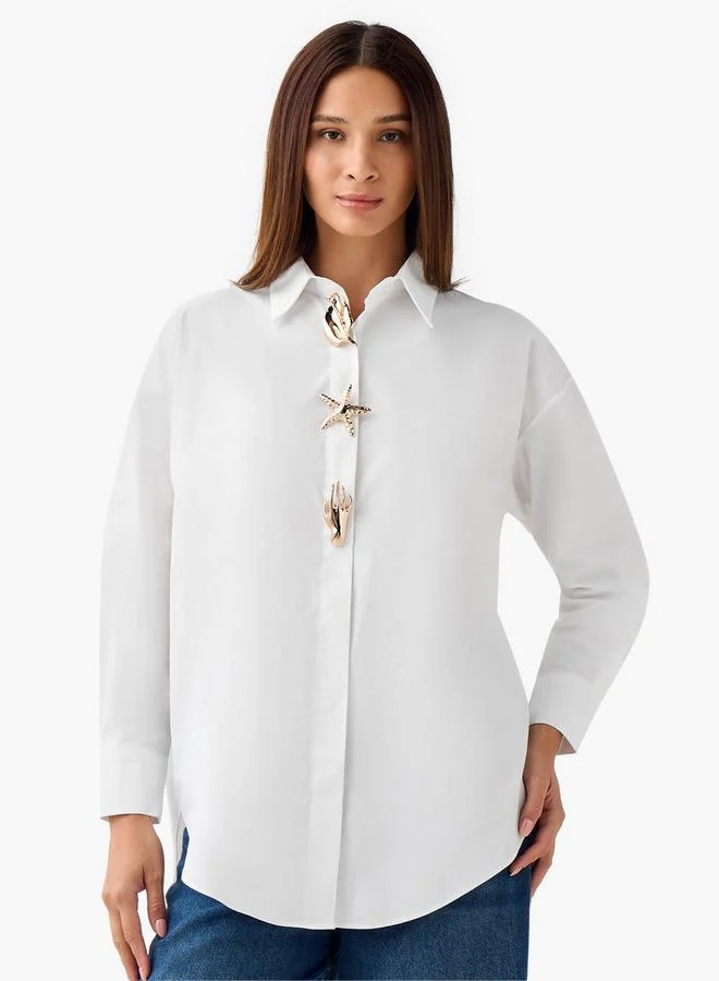 2Xtremz 2Xtremz Cotton Shirt with Embellished Detail