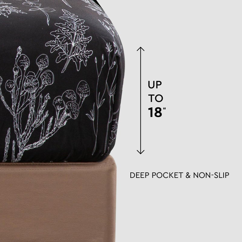 HYPREST Grey Black Sheets King,Deep Pocket Sheets, 1800 Thread Count Pattrn Bed Sheets Soft Breathable Cute Printed Boho Farmhouse Bed Sheets, Oeko-Tex Certificated- Up to 18 Inch - Image 3