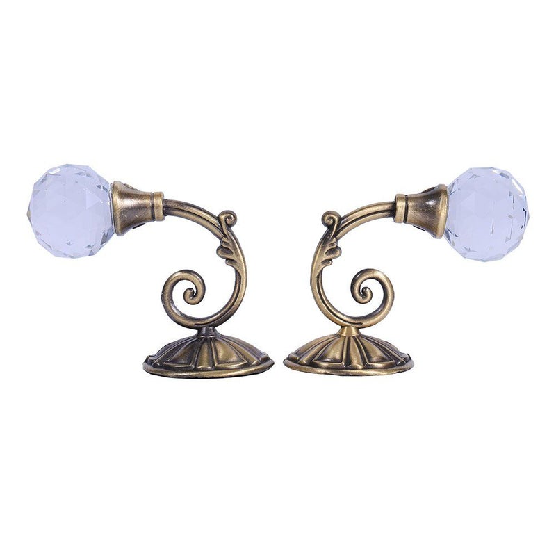 Silver Crystal Curtain Holdbacks 2PCS Drapery Hooks Wall Holder for Home Decor - Image 2