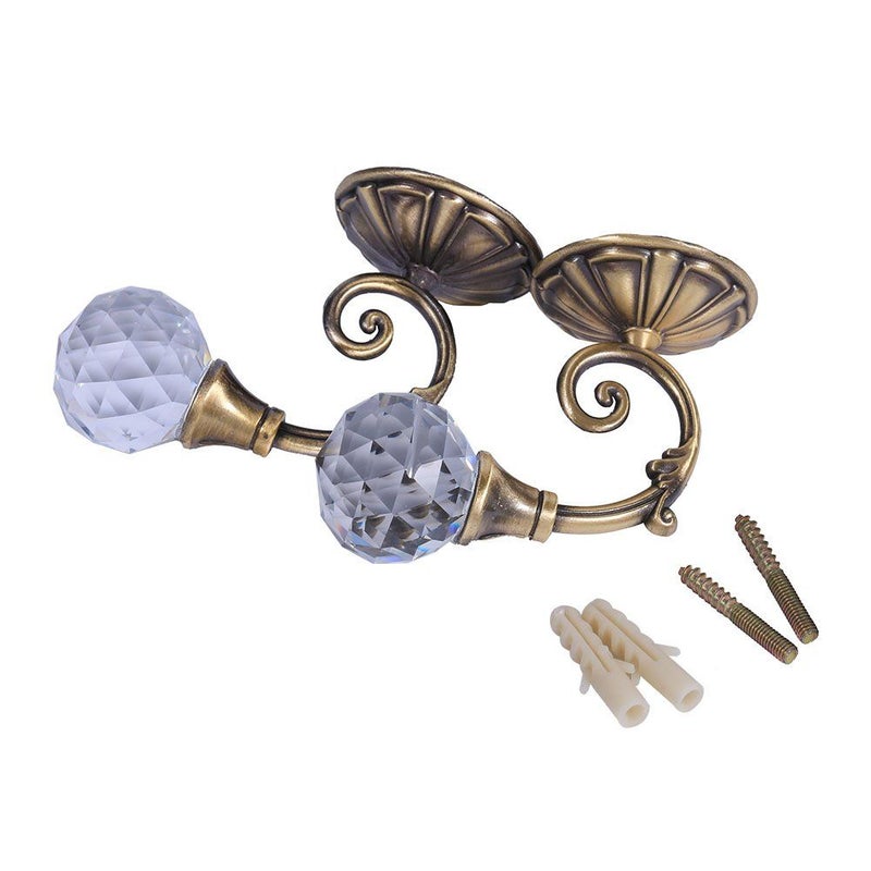 Silver Crystal Curtain Holdbacks 2PCS Drapery Hooks Wall Holder for Home Decor - Image 5