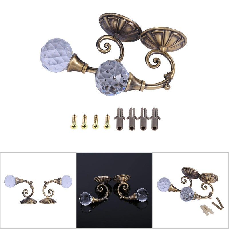 Silver Crystal Curtain Holdbacks 2PCS Drapery Hooks Wall Holder for Home Decor - Image 4